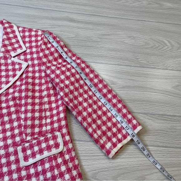 Isabel & Nina Pink White Tweed Blazer Skirt Set Coquette Chic Women’s size 8 - Picture 10 of 17